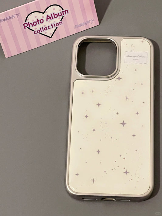 White Background Full Screen Stars Sweet Cute Girl Phone Case Suitable for iPhone16 iPhone15 iPhone14 iPhone13