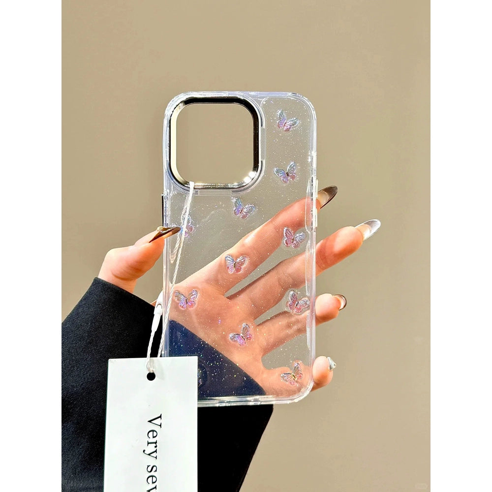 Atmospheric Epoxy Transparent Butterfly Dream Aesthetic Mobile Phone Case Suitable for iPhone16 iPhone15 iPhone14 iPhone13