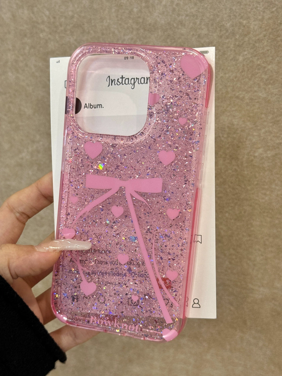 Girl Pink Translucent Bow Love Glitter Aesthetic Mobile Phone Case Coquette Suitable for iPhone16 iPhone15 iPhone14 iPhone13