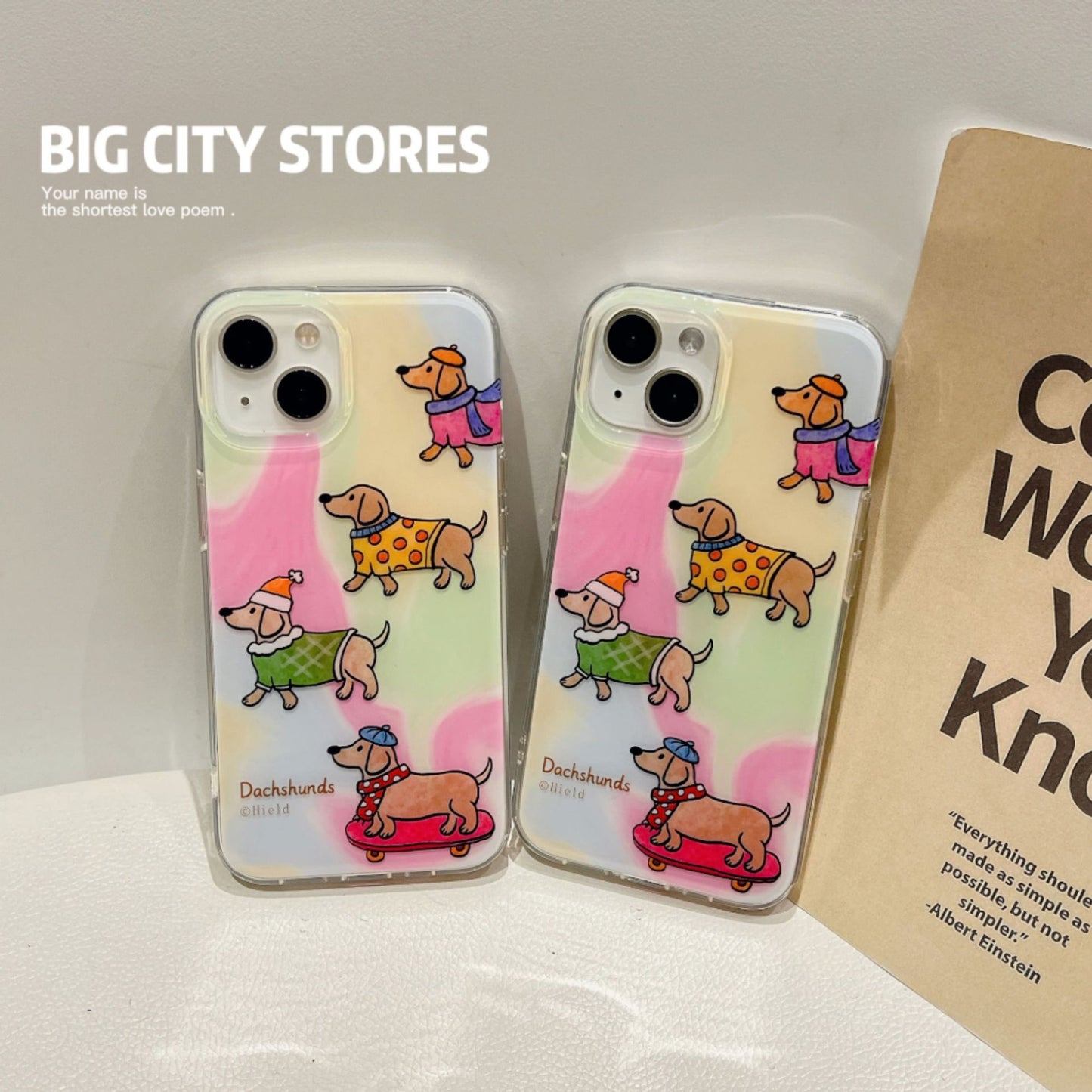 Double-layer Printing Art Oil Painting Dog Cute Aesthetics Mobile Phone Case Suitable for iPhone16 iPhone15 iPhone14 iPhone13