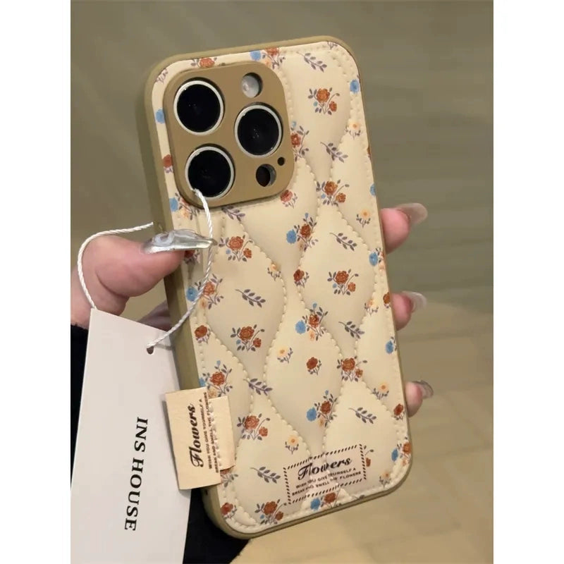 Maillard Style Small Floral Sweet Phone Case Suitable for iPhone16 iPhone15 iPhone14 iPhone13