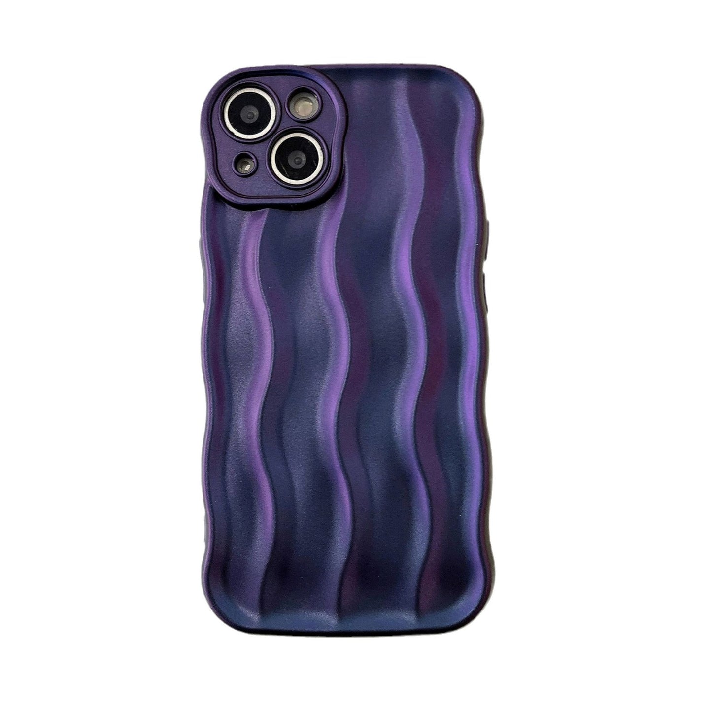 Folded Purple Wavy Aesthetic Phone Case Green Burgundy White Silver Phone Case Suitable for iPhone16 iPhone15 iPhone14 iPhone13