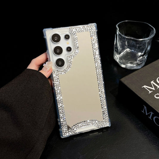 Diamond Makeup Mirror Mobile Phone Case Compatible For SAM S25ultra S24plus A16/A36