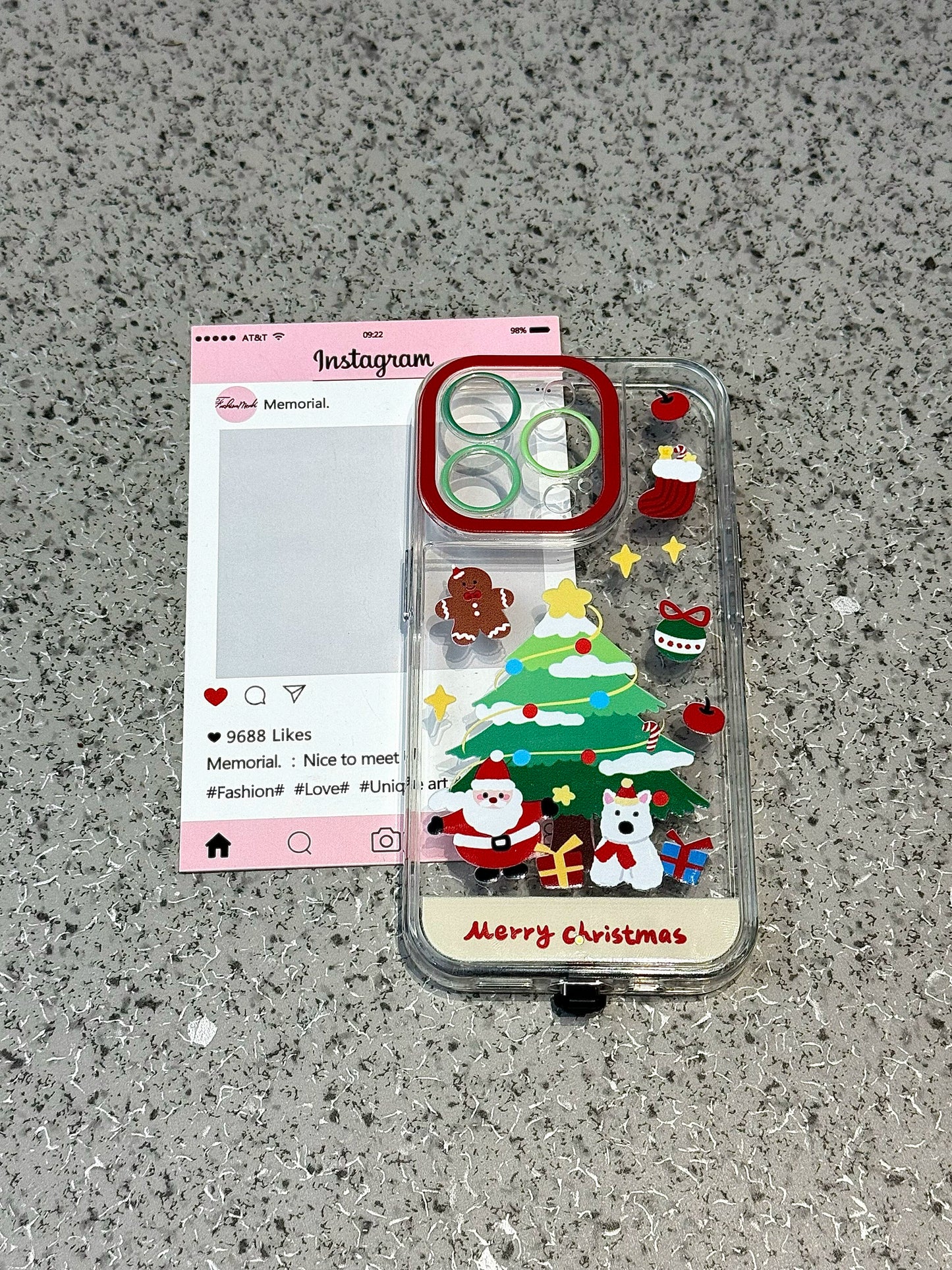 Glowing Transparent Christmas Tree Puppy Dog Phone Case Suitable for iPhone16 iPhone15 iPhone14 iPhone13