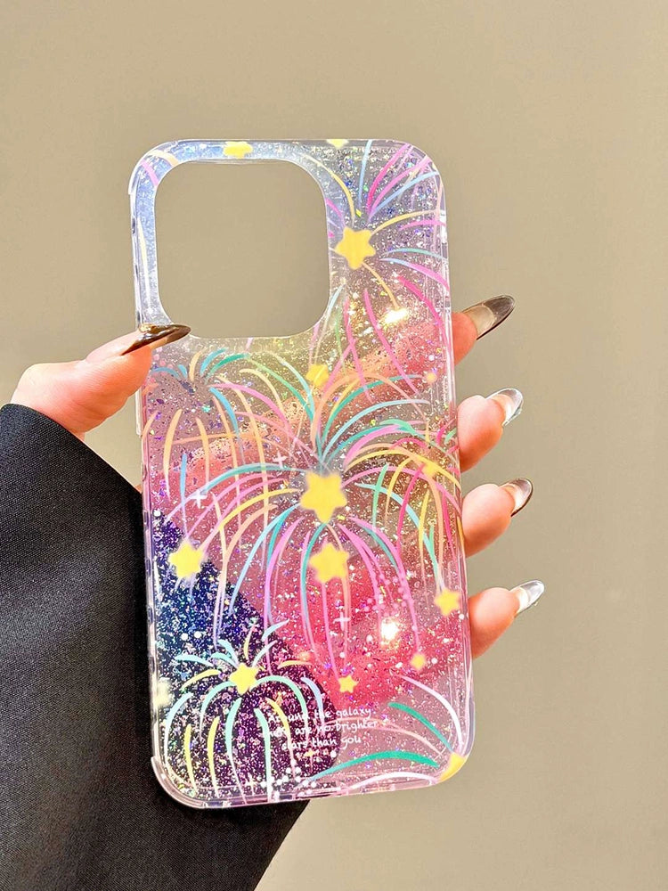 Sequined Glitter Double-layer Star Fireworks Transparent Aesthetic Mobile Phone Case