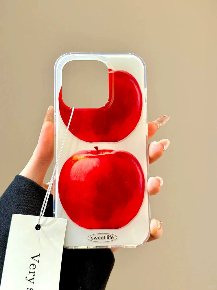 Red Apple Phone Case Suitable for iPhone16 iPhone15 iPhone14 iPhone13