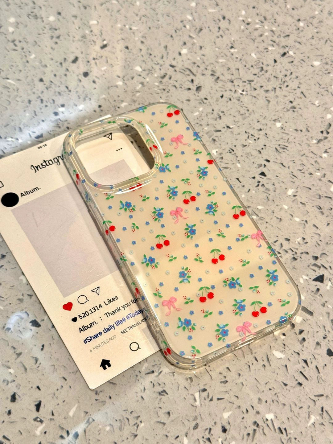 Full Screen Fresh Cherry Flower Cream Yellow Cute Sweet Girl Phone Case Suitable for iPhone16 iPhone15 iPhone14 iPhone13