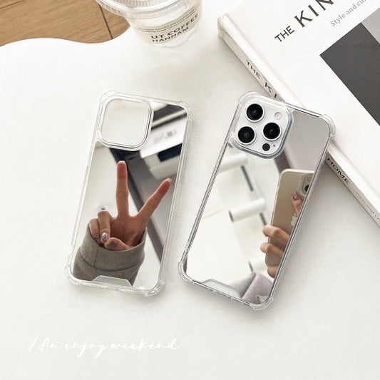 High Quality 2-in-1 Mirror Mobile Phone Case Suitable for iPhone16 iPhone15 iPhone14 iPhone13