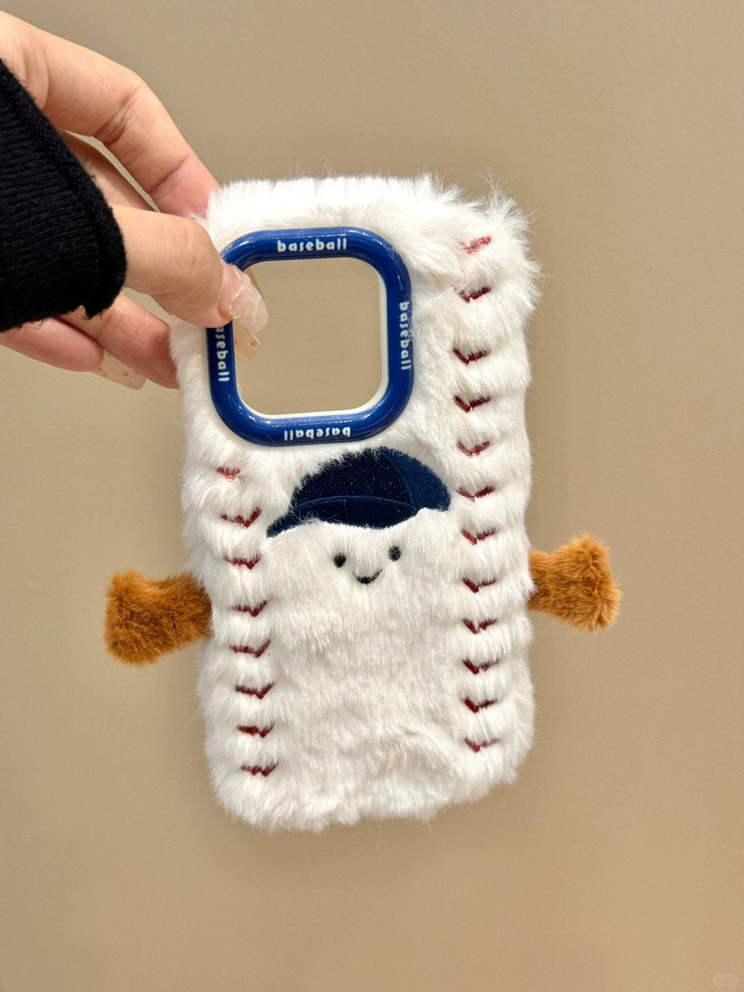 Cute Plush Embroidered Baseball Cap Phone Case Suitable for iPhone16 iPhone15 iPhone14 iPhone13