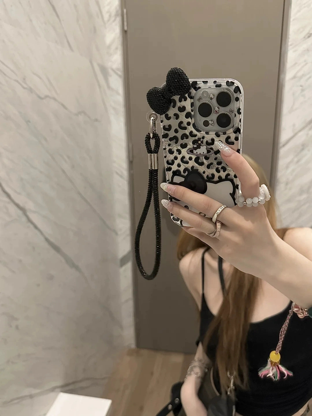 Tin Foil Pattern Full Screen Leopard Print Big Face Cat Aesthetics Mobile Phone Case Suitable for iPhone16 iPhone15 iPhone14 iPhone13