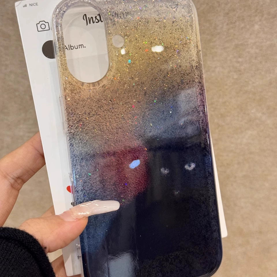 Translucent Glitter Black Cat Dream Aesthetic Mobile Phone Case Suitable for iPhone16 iPhone15 iPhone14 iPhone13