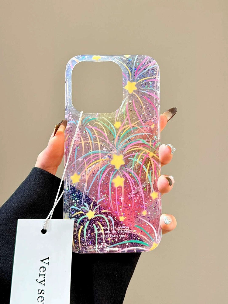 Sequined Glitter Double-layer Star Fireworks Transparent Aesthetic Mobile Phone Case