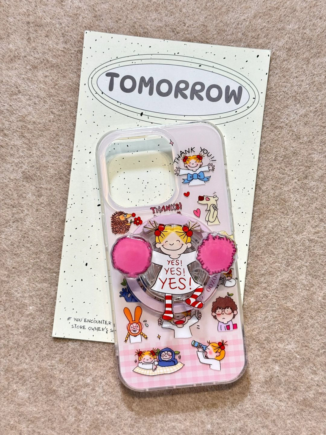 Girl Rotating Handkerchief Magnetic Suction Holder Cute Phone Case Suitable for iPhone16 iPhone15 iPhone14 iPhone13 with Phone Chain