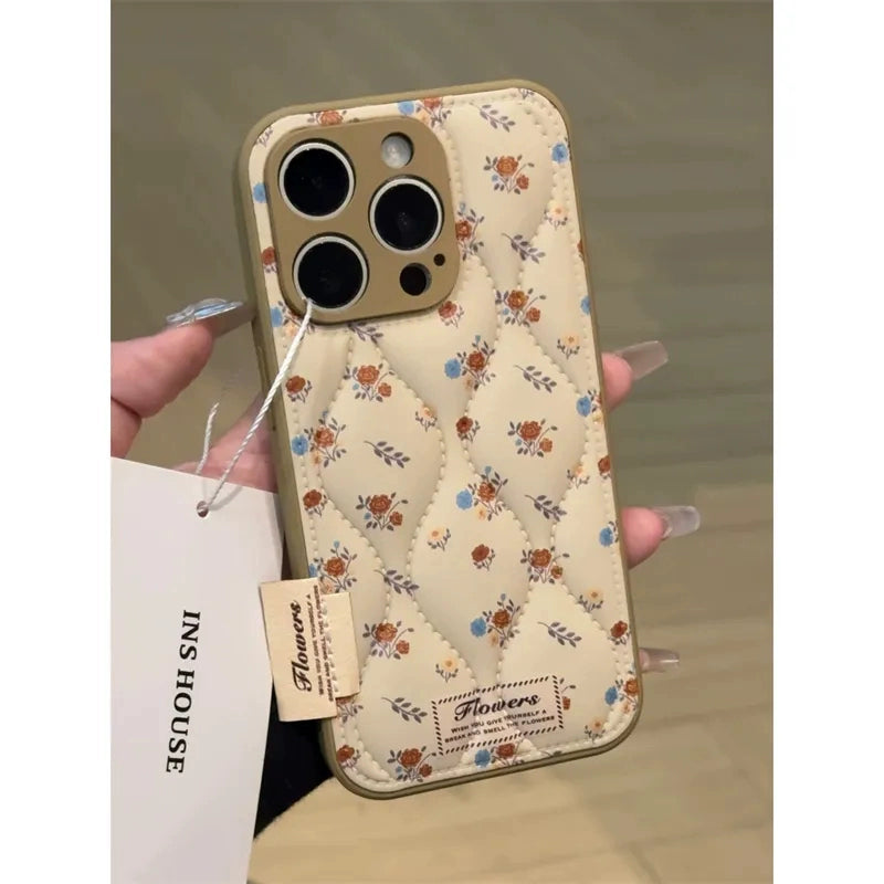 Maillard Style Small Floral Sweet Phone Case Suitable for iPhone16 iPhone15 iPhone14 iPhone13