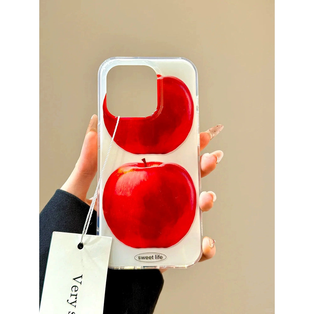 Red Apple Phone Case Suitable for iPhone16 iPhone15 iPhone14 iPhone13