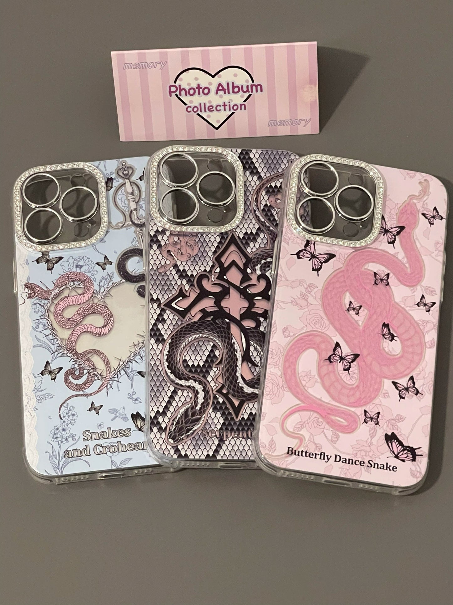 Laser Cross Snake Art Aesthetics Girl Mobile Phone Case Y2K Suitable for iPhone16 iPhone15 iPhone14 iPhone13