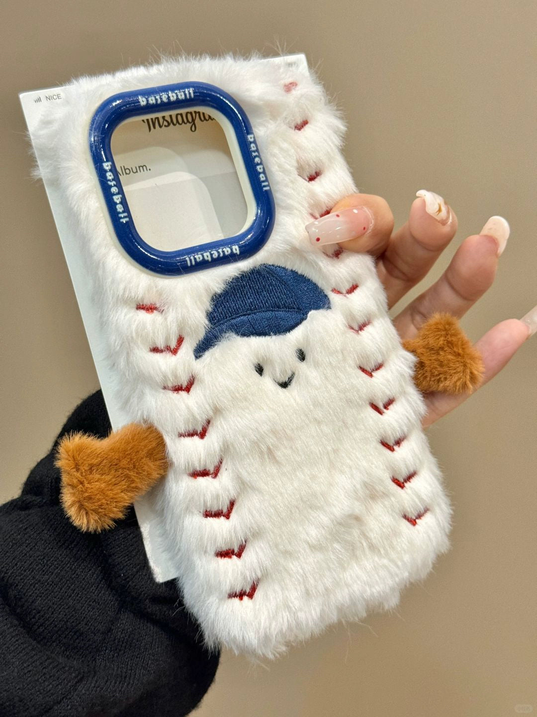 Cute Plush Embroidered Baseball Cap Phone Case Suitable for iPhone16 iPhone15 iPhone14 iPhone13