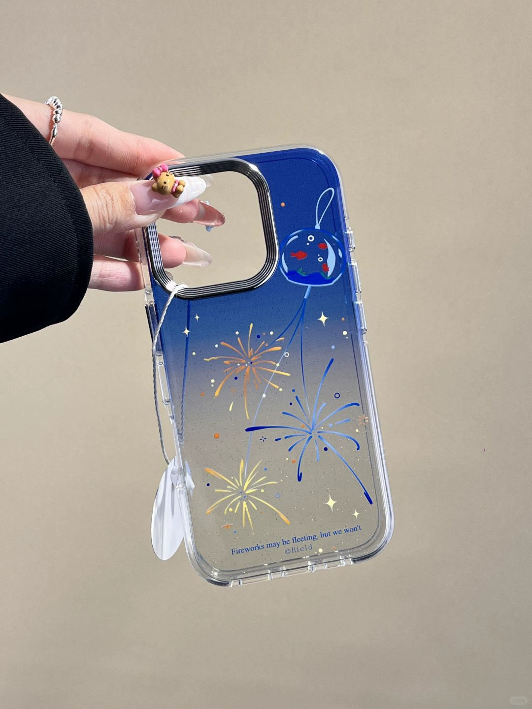 Electroplating Gradual Change Color Fireworks Translucent Aesthetic Phone Case Suitable for iPhone16 iPhone15 iPhone14 iPhone13