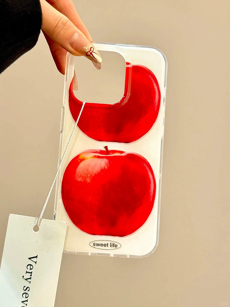 Red Apple Phone Case Suitable for iPhone16 iPhone15 iPhone14 iPhone13