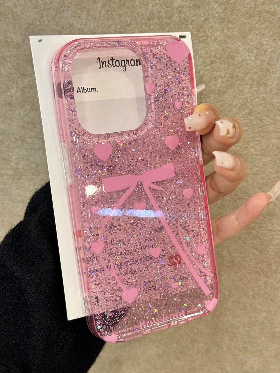 Girl Pink Translucent Bow Love Glitter Aesthetic Mobile Phone Case Coquette Suitable for iPhone16 iPhone15 iPhone14 iPhone13