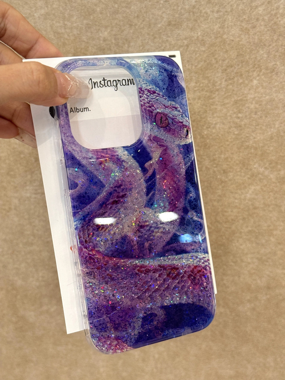 Purple Snake Aesthetic Mobile Phone Case, Suitable for iPhone16promax iPhone15pro iPhone14 iPhone13 Translucent Hard Case Girl Mobile Phone Case