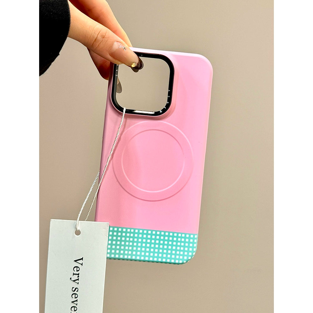 Three-dimensional Salted Fish Magnetic Suction Bracket Pink Mobile Phone Case Suitable for iPhone16 iPhone15 iPhone14 iPhone13