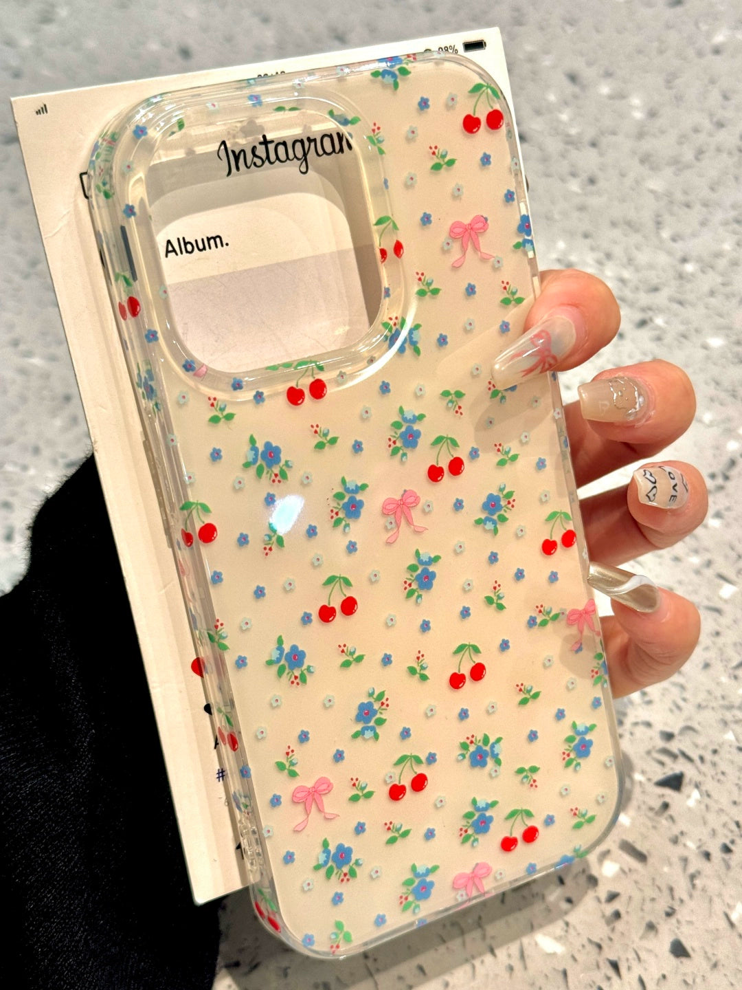 Full Screen Fresh Cherry Flower Cream Yellow Cute Sweet Girl Phone Case Suitable for iPhone16 iPhone15 iPhone14 iPhone13