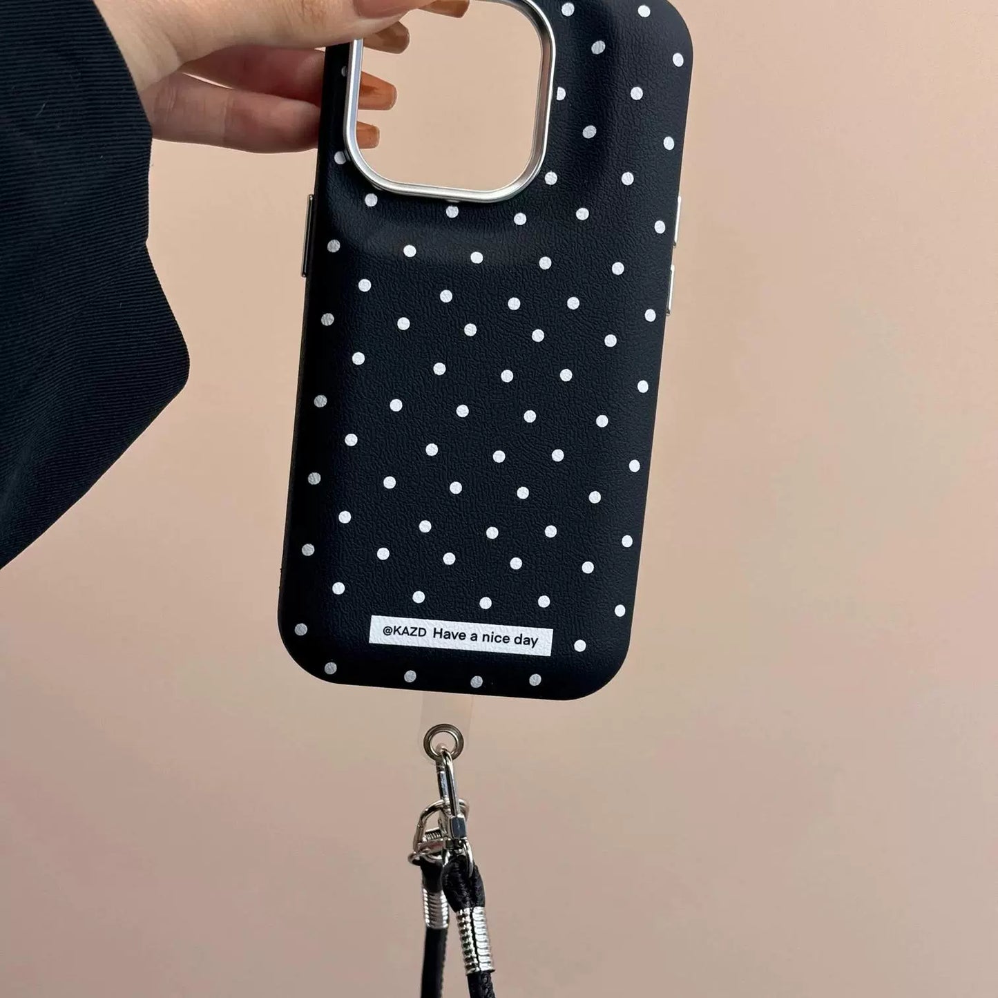 Solid Color Polka Dot Drum Bag Cute Sweet Phone Case Suitable for iPhone16 iPhone15 iPhone14 iPhone13