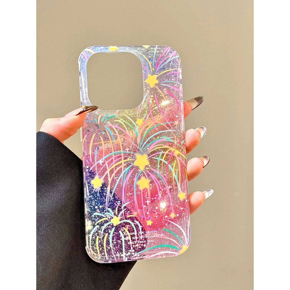 Sequined Glitter Double-layer Star Fireworks Transparent Aesthetic Mobile Phone Case