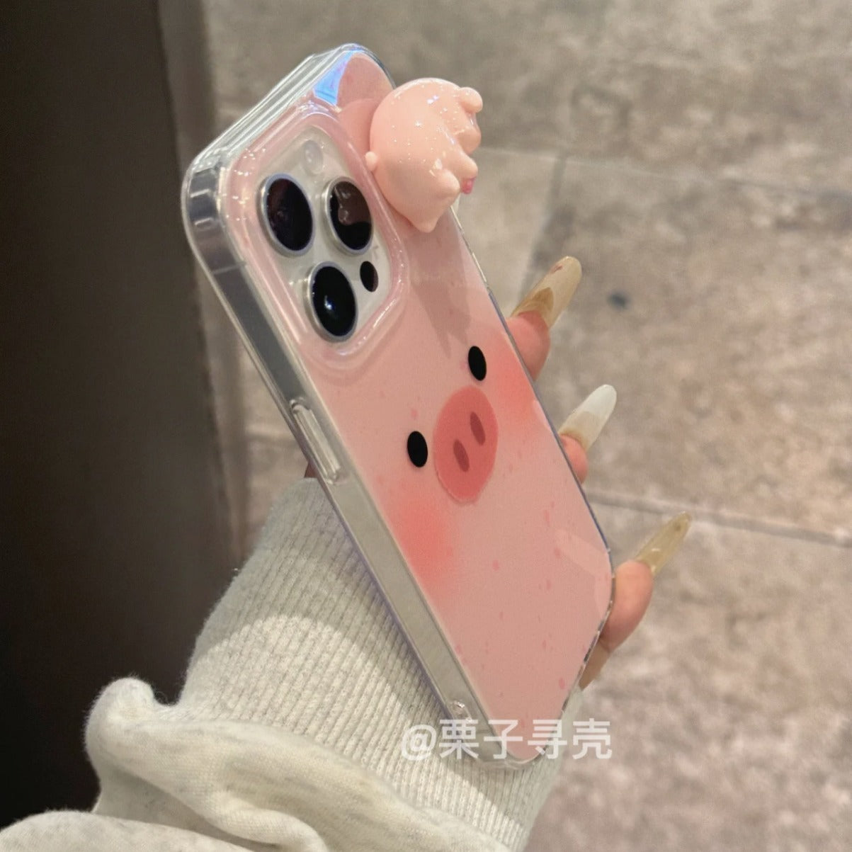 可爱卡通大脸立体小猪双层适用iphone15promax苹果14新款13手机壳