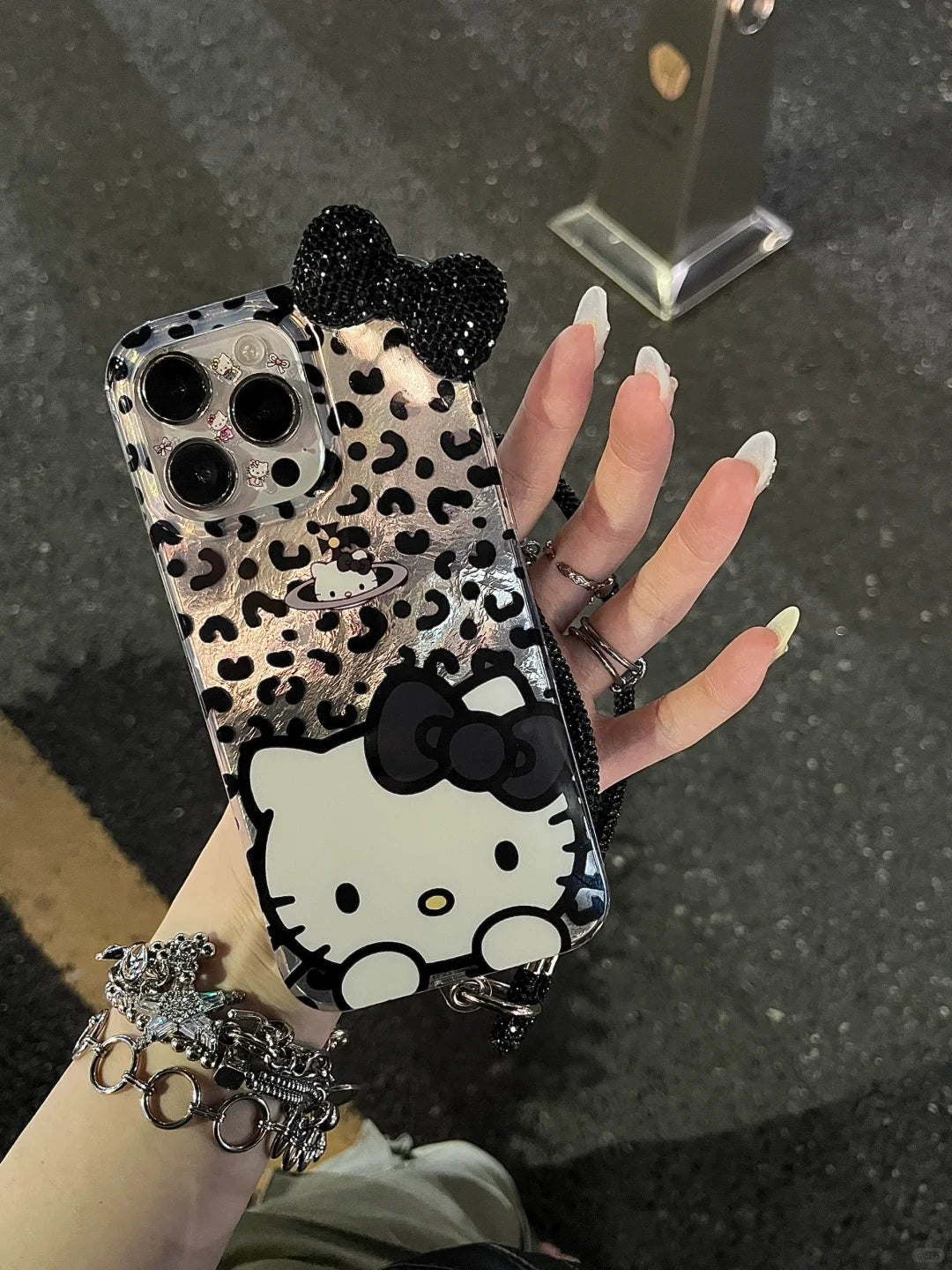 Tin Foil Pattern Full Screen Leopard Print Big Face Cat Aesthetics Mobile Phone Case Suitable for iPhone16 iPhone15 iPhone14 iPhone13