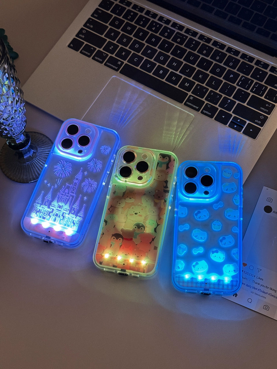 Incoming Calls Flash Five Lights in Turn Fireworks Castle Dog Penguin Fashion Phone Case Suitable for IPhone16 IPhone15 IPhone14 IPhone13