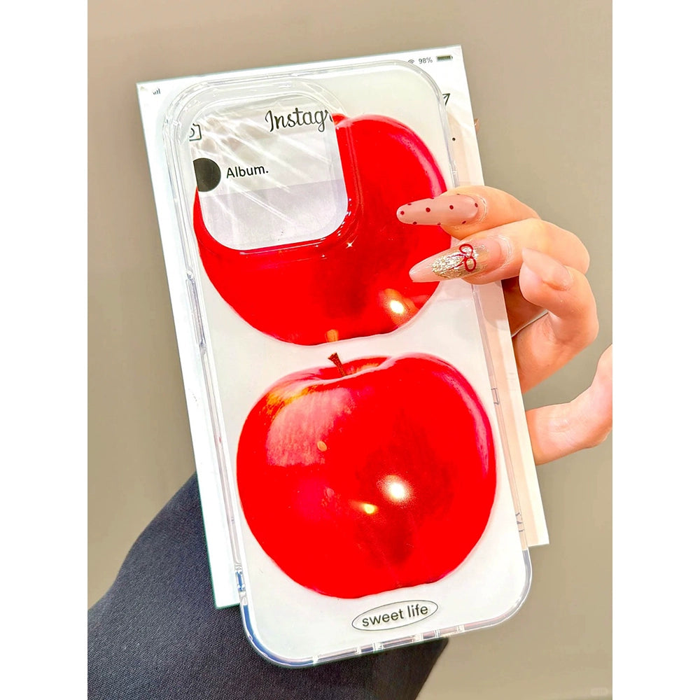 Red Apple Phone Case Suitable for iPhone16 iPhone15 iPhone14 iPhone13