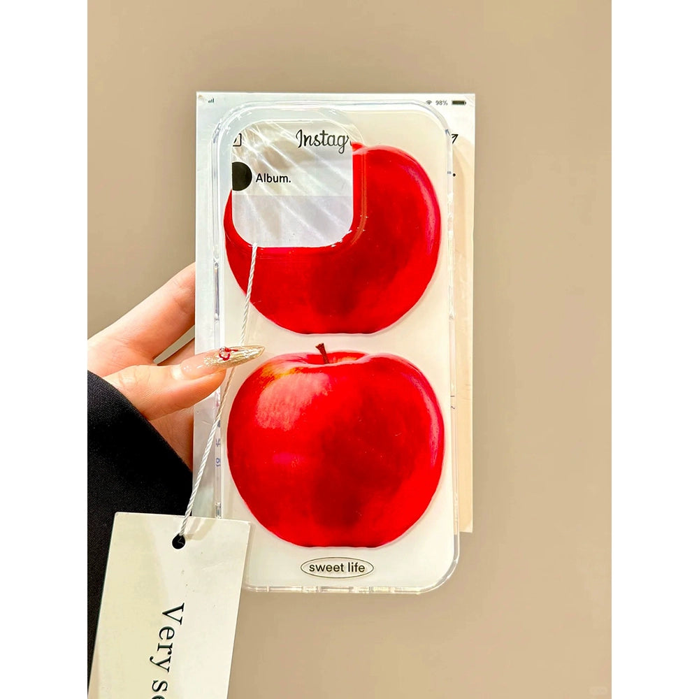 Red Apple Phone Case Suitable for iPhone16 iPhone15 iPhone14 iPhone13