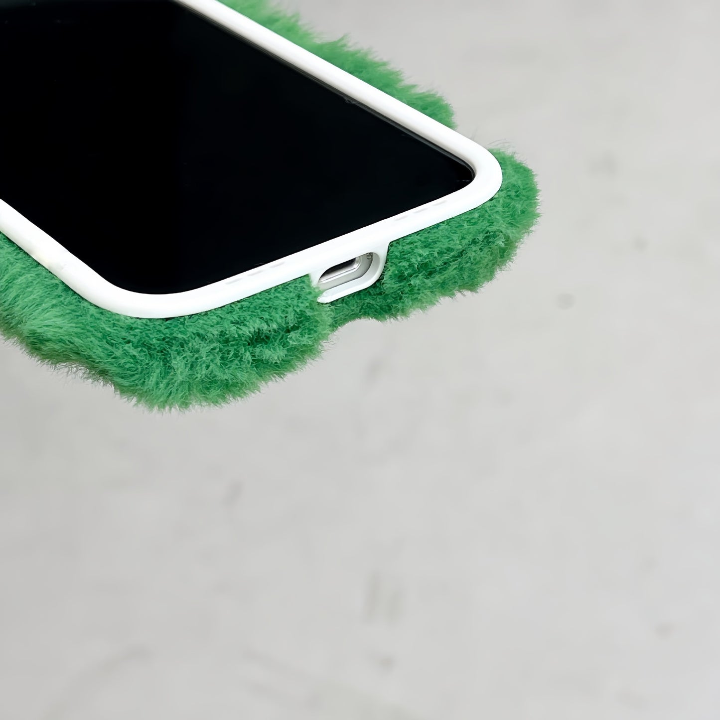 Plush Funny Green Ugly Phone Case with Braids Suitable for iPhone16 iPhone15 iPhone14 iPhone13