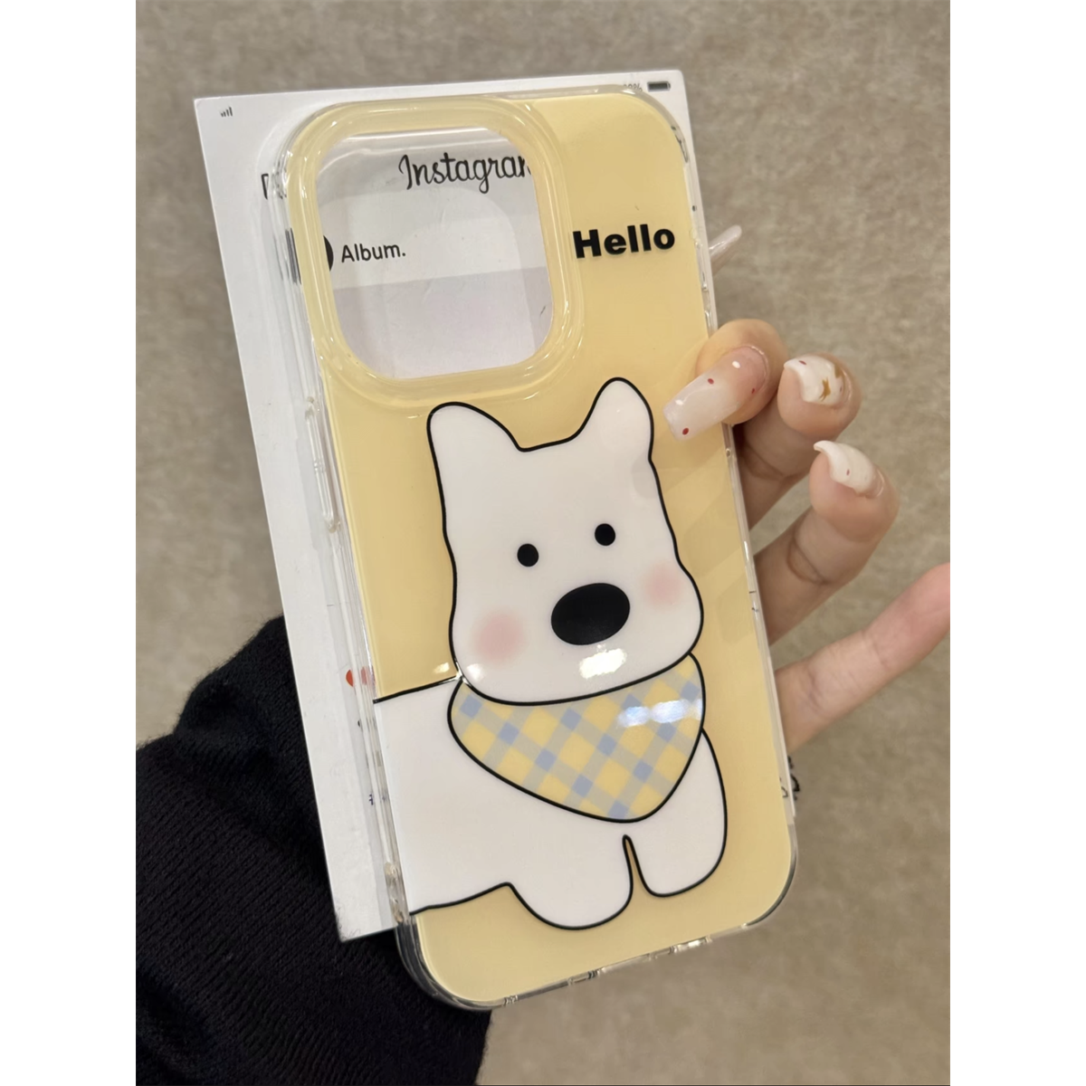 Cute Scarf West Highlands White Dog Phone Case with Bone Bracket Suitable for iPhone16 iPhone15 iPhone14 iPhone13