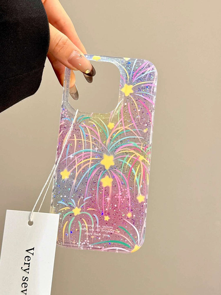 Sequined Glitter Double-layer Star Fireworks Transparent Aesthetic Mobile Phone Case