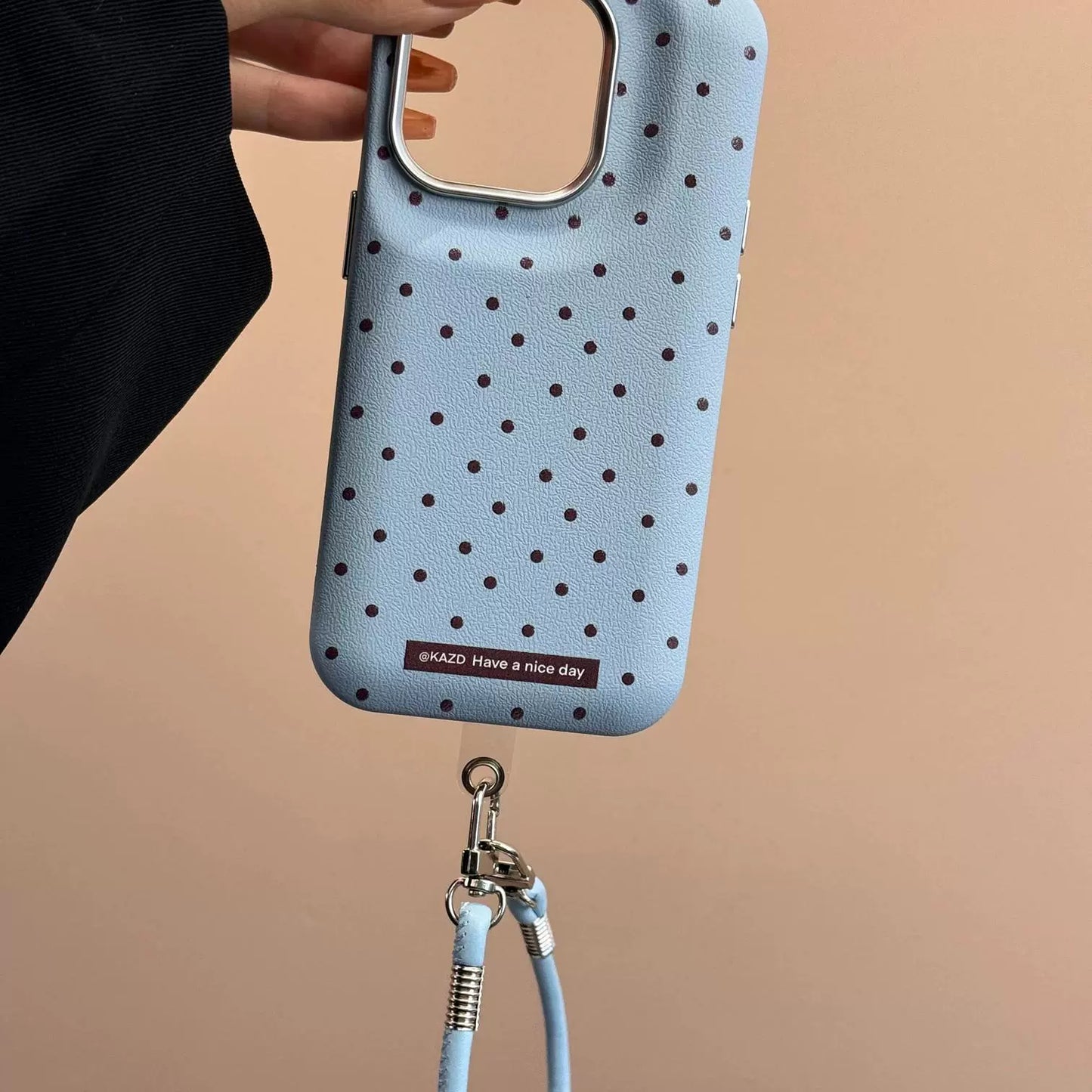 Solid Color Polka Dot Drum Bag Cute Sweet Phone Case Suitable for iPhone16 iPhone15 iPhone14 iPhone13