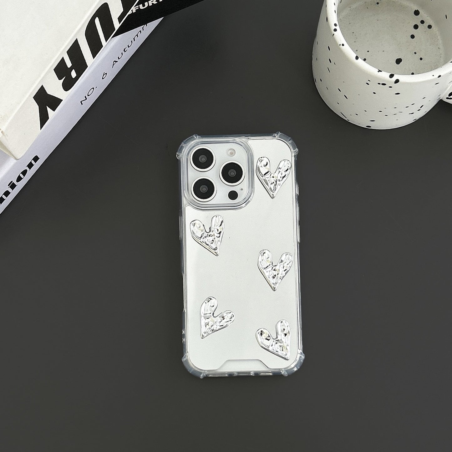 High Quality Mirror Mobile Phone Case Three-dimensional Electroplating Love Butterfly Aesthetic Mobile Phone Case S25ultra S25 A16 A15 A55 Silver