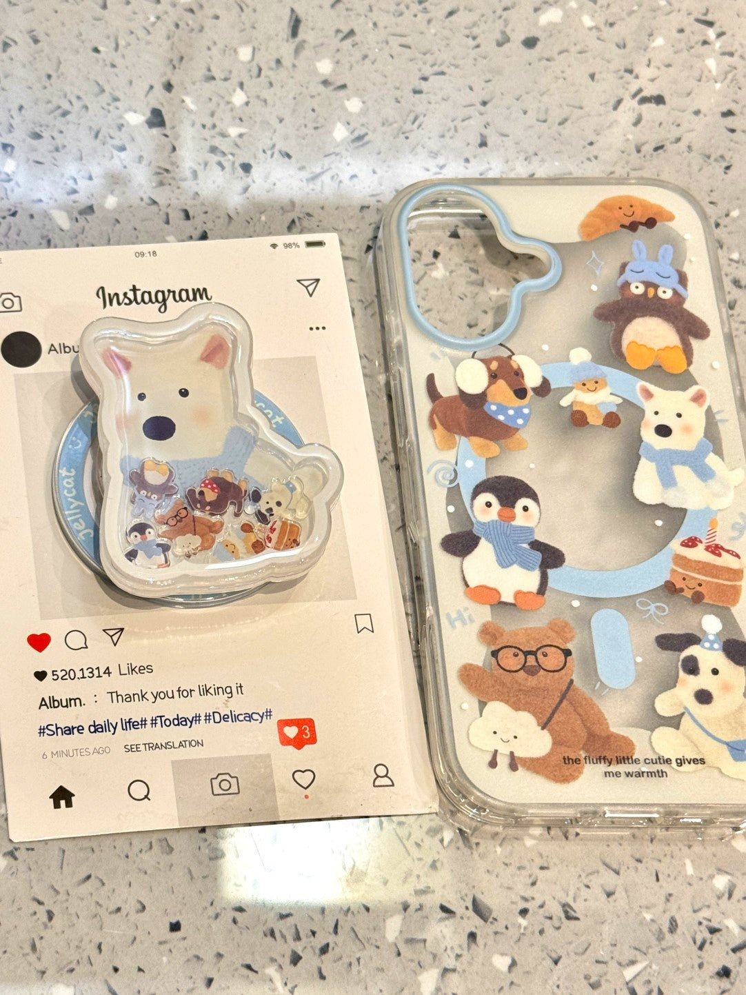 West Highland Dog Quicksand Magnetic Bracket Mobile Fun Cute Phone Case Suitable for iPhone16 iPhone15 iPhone14 iPhone13