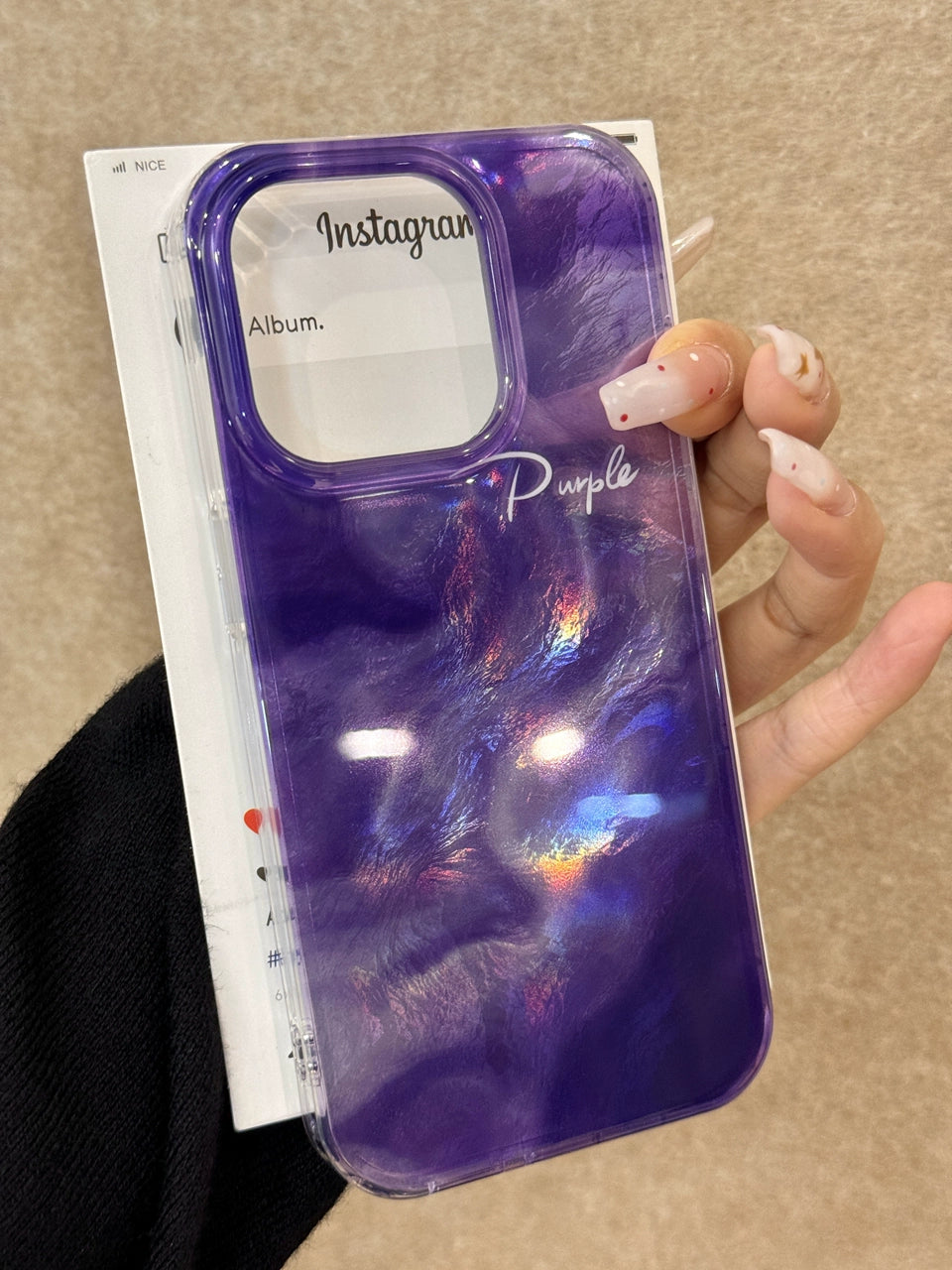 Purple Smudge Gradual Change Art Aesthetics Phone Case Suitable for iPhone16 iPhone15 iPhone14 iPhone13