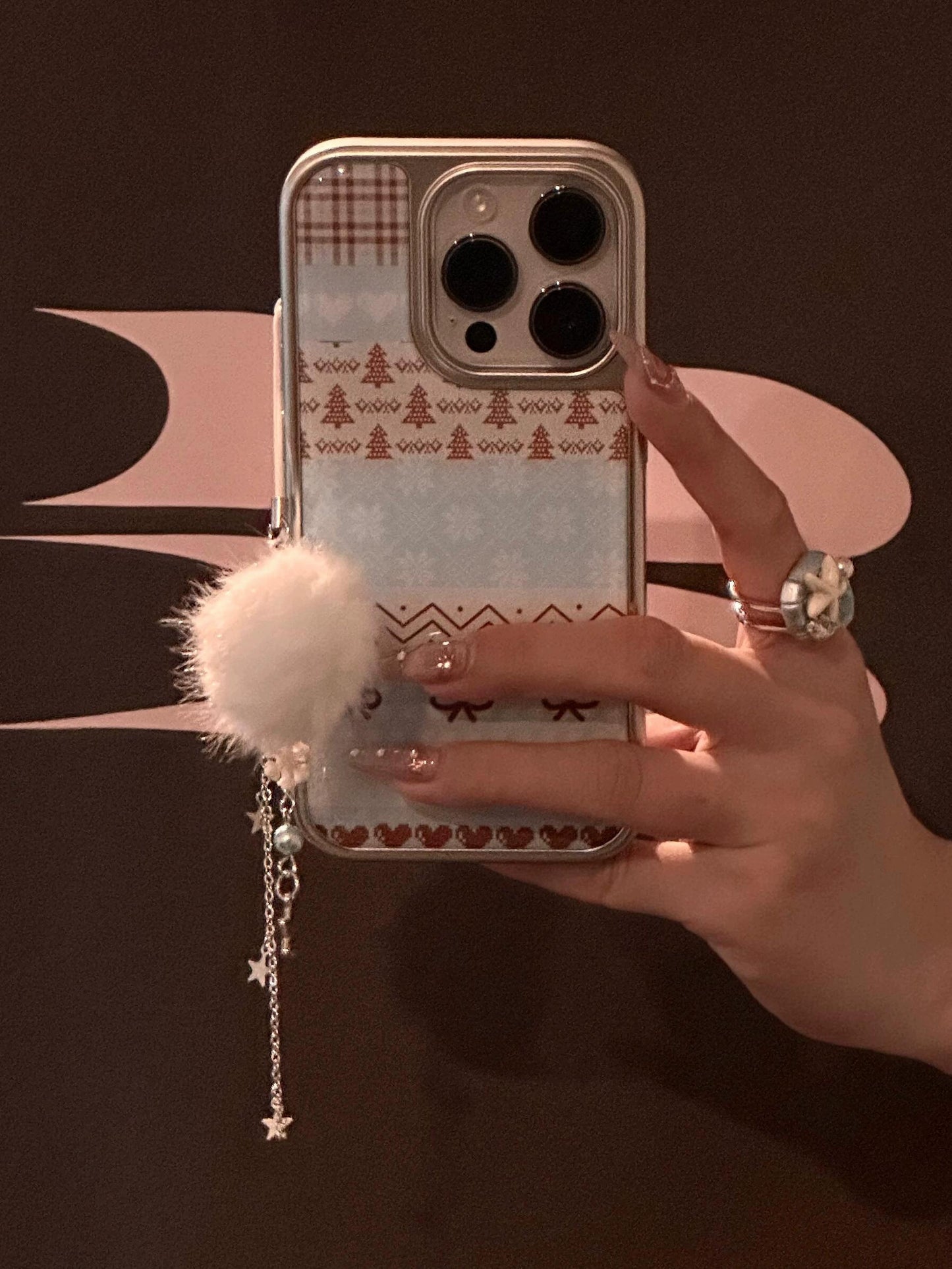 Sea Salt Lanfeier Island Electroplating Epoxy Mobile Phone Case Aesthetic Girl Gentle Mobile Phone Case with Mobile Phone Chain Pendant Suitable for iPhone16 iPhone15 iPhone14 iPhone13