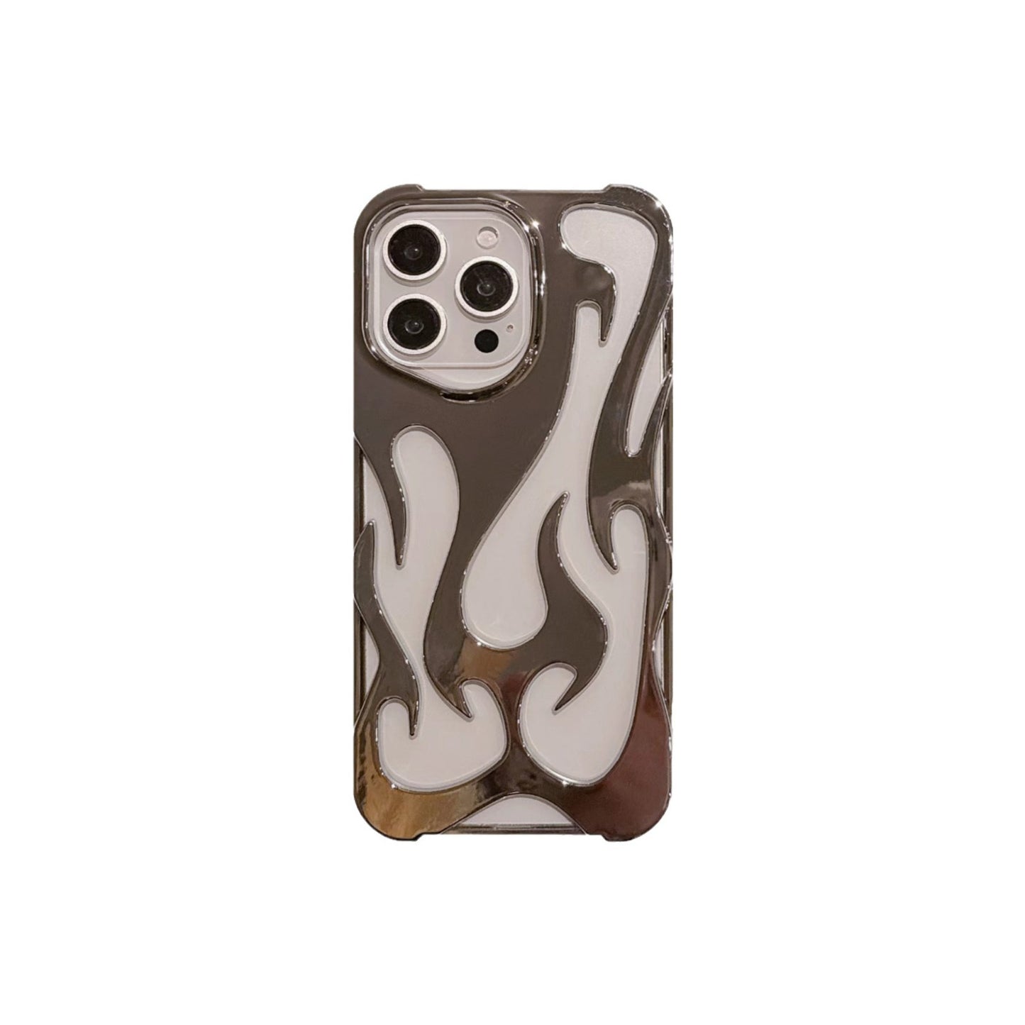 Flame Pattern Hollow Heat Dissipation Electroplating Purple TPU Mobile Phone Case Protective Cover Suitable for iPhone16 iPhone15 iPhone14