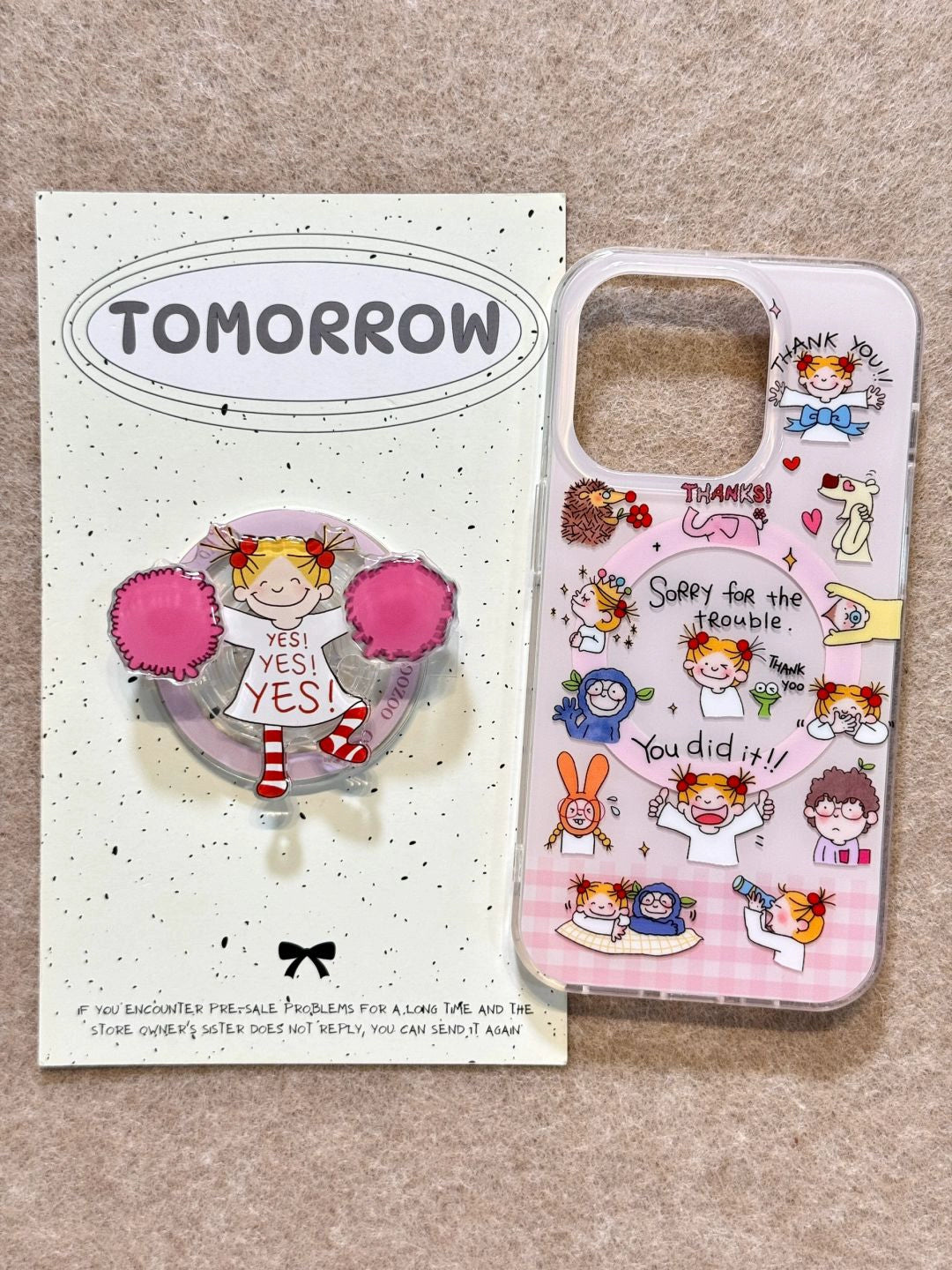 Girl Rotating Handkerchief Magnetic Suction Holder Cute Phone Case Suitable for iPhone16 iPhone15 iPhone14 iPhone13 with Phone Chain