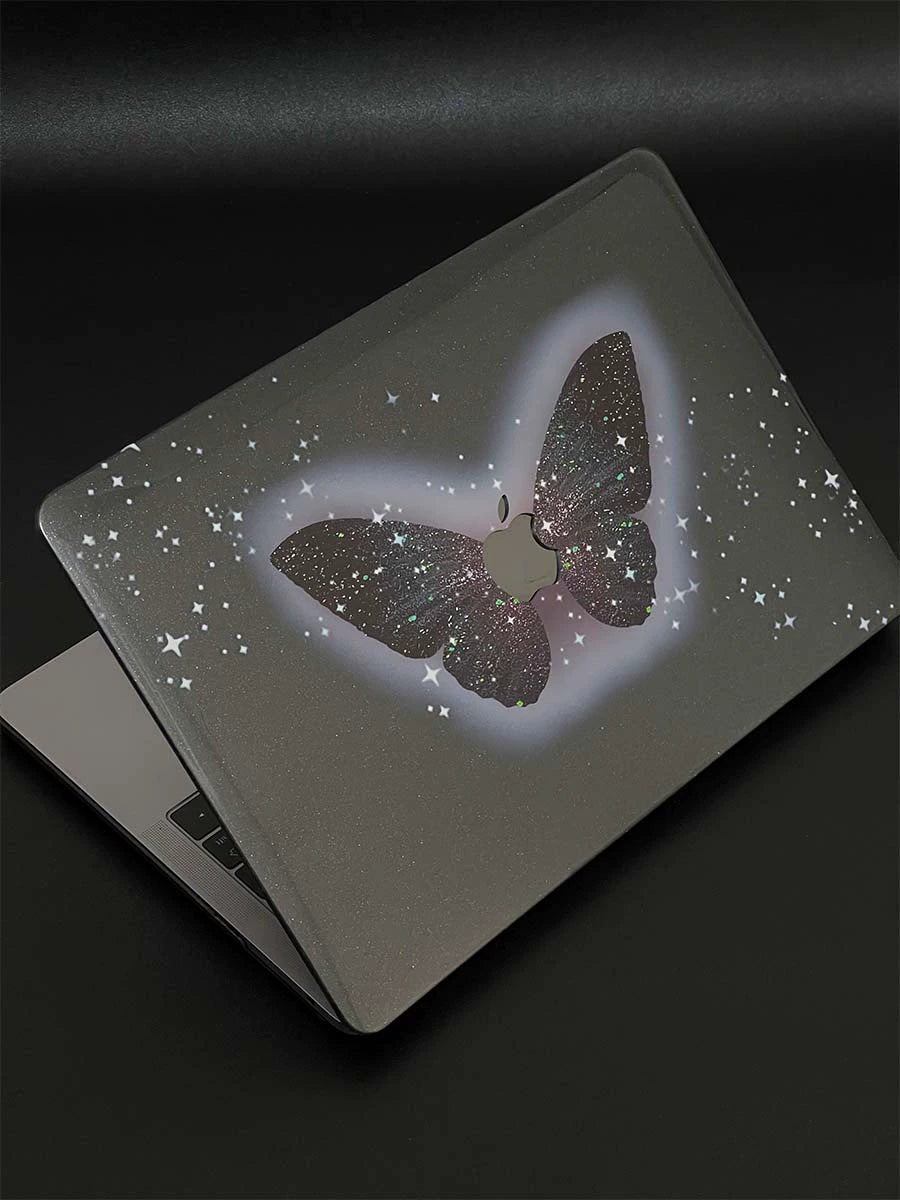 Aesthetics "Electronic Butterfly" MacBook Protective Case Apple Notebook 2024 M4Pro 14-inch 16-inch Air13-inch M1/M2/M3 Protective Case Accessories