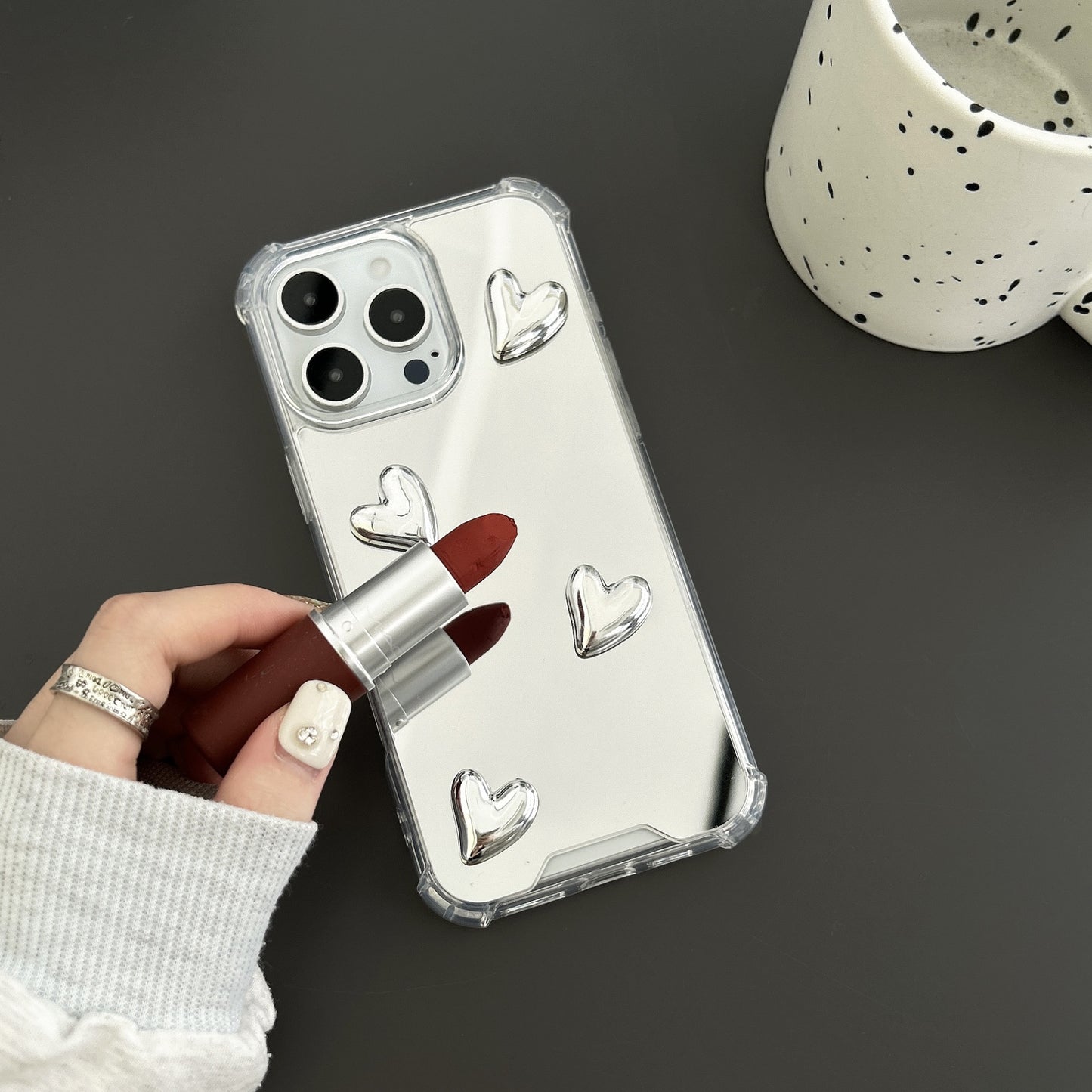 High Quality Mirror Mobile Phone Case Three-dimensional Electroplating Love Butterfly Aesthetic Mobile Phone Case S25ultra S25 A16 A15 A55 Silver