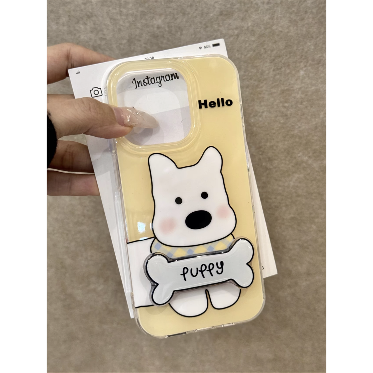 Cute Scarf West Highlands White Dog Phone Case with Bone Bracket Suitable for iPhone16 iPhone15 iPhone14 iPhone13