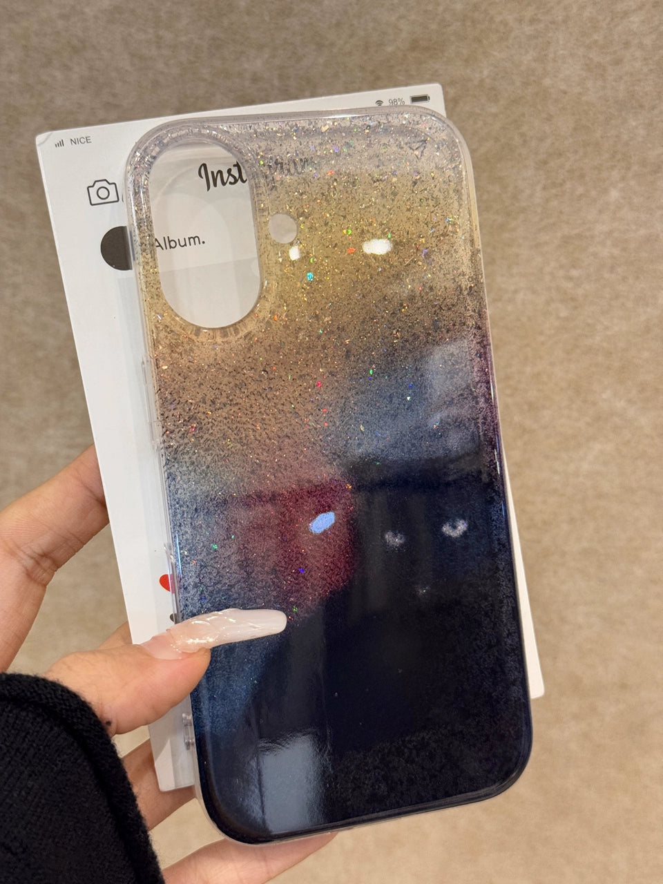 Translucent Glitter Black Cat Dream Aesthetic Mobile Phone Case Suitable for iPhone16 iPhone15 iPhone14 iPhone13