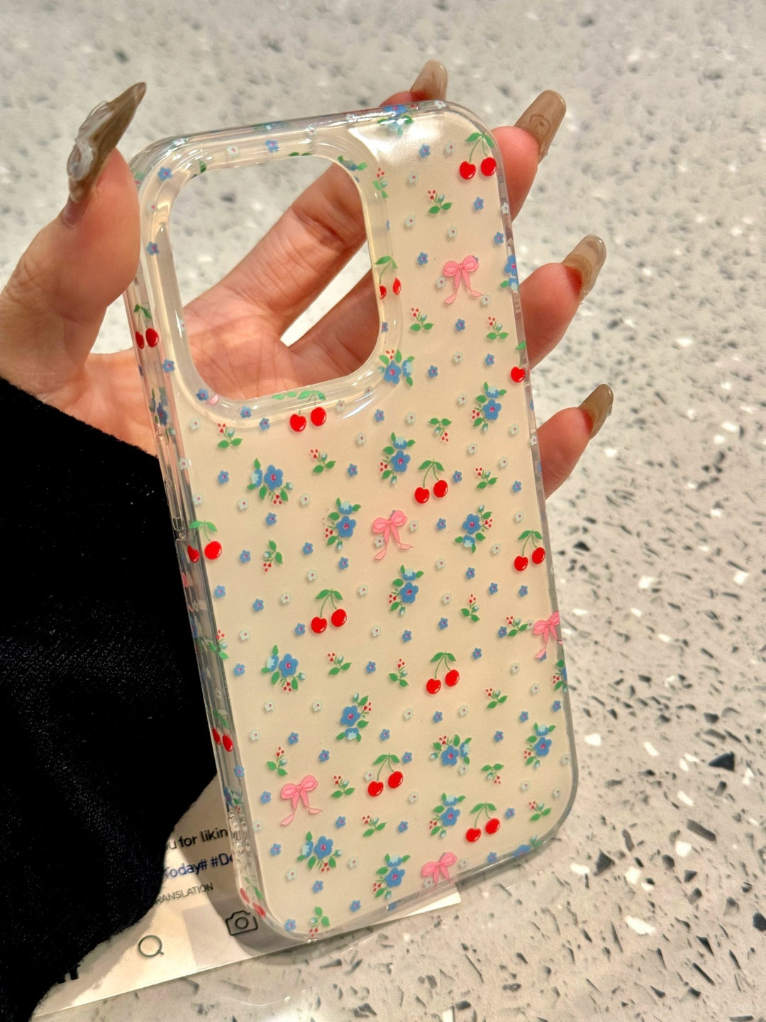 Full Screen Fresh Cherry Flower Cream Yellow Cute Sweet Girl Phone Case Suitable for iPhone16 iPhone15 iPhone14 iPhone13