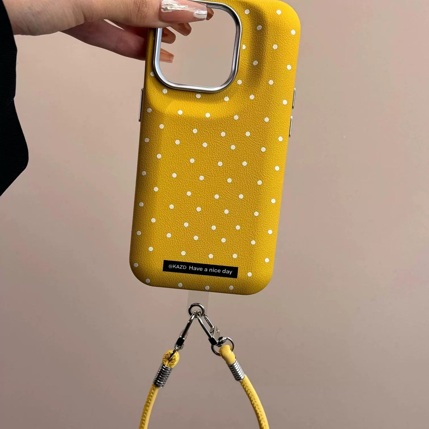 Solid Color Polka Dot Drum Bag Cute Sweet Phone Case Suitable for iPhone16 iPhone15 iPhone14 iPhone13